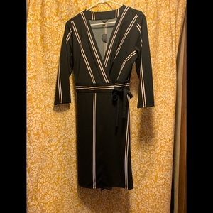 Ann Taylor Striped Wrap Dress Vintage Esthetic